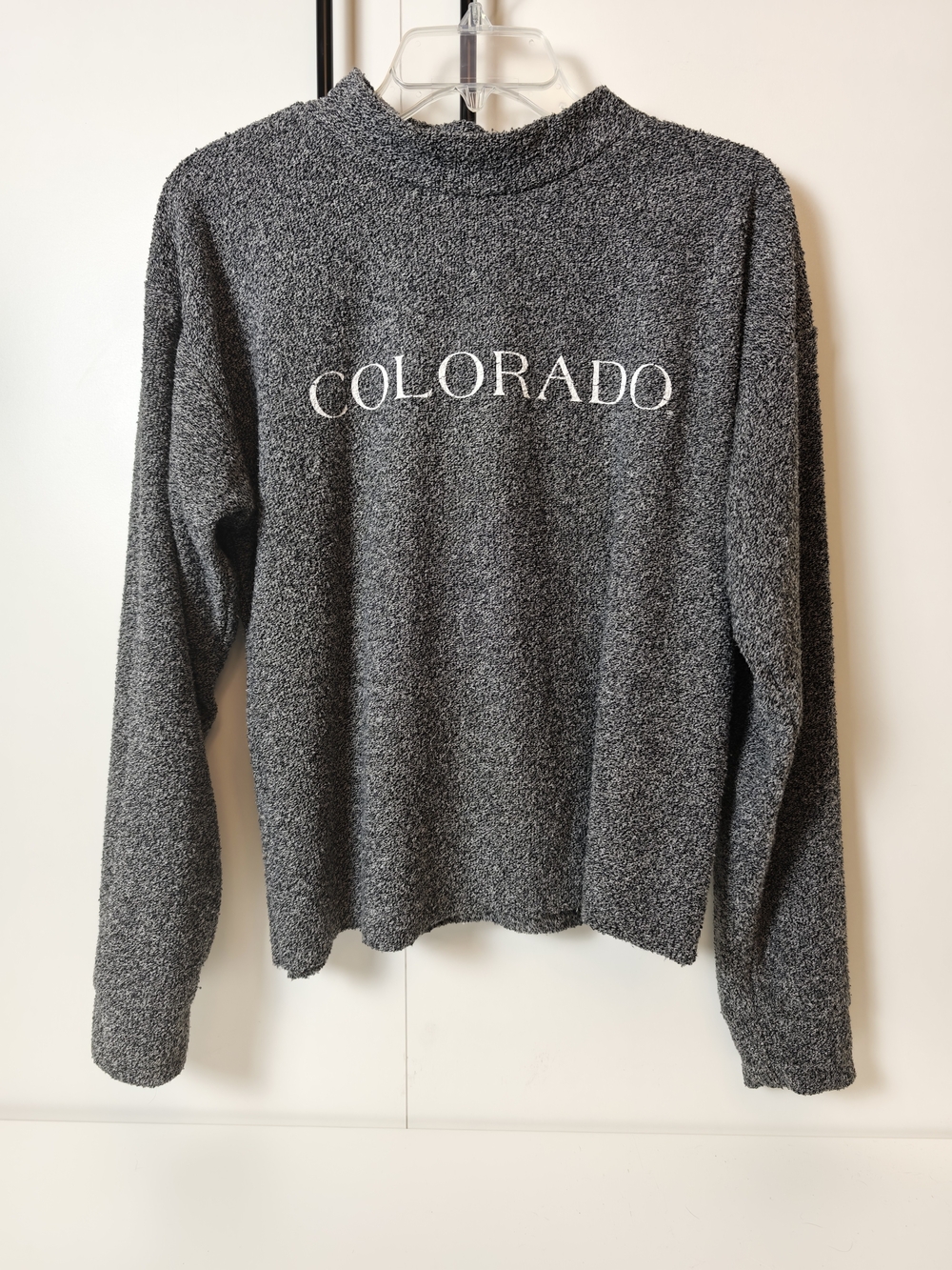 Wooly Threads Colorado Crewneck Sweater Charcoal Gray Textured Knit Mens Medium